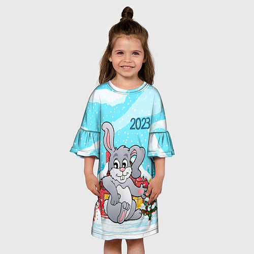 Детское платье Кролик 2023 новый год / 3D-принт – фото 3