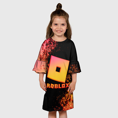 Детское платье Roblox logo gradient / 3D-принт – фото 3