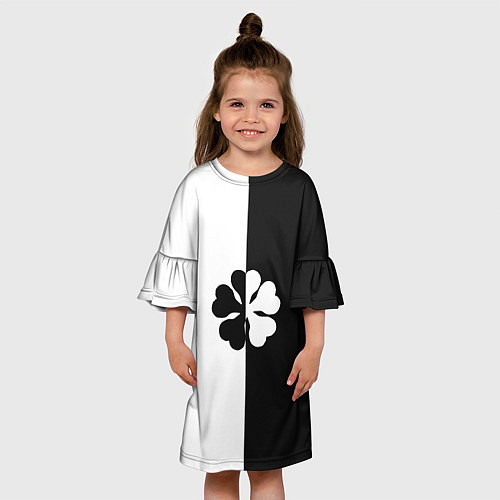 Детское платье Пятилистный клевер из аниме - черный клевер / 3D-принт – фото 3