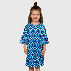 Платье клеш для девочки Объёмные геометрические фигуры, цвет: 3D-принт — фото 2