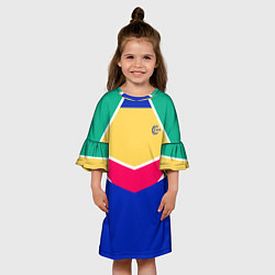 Платье клеш для девочки FIRM ретро раскраска, цвет: 3D-принт — фото 2