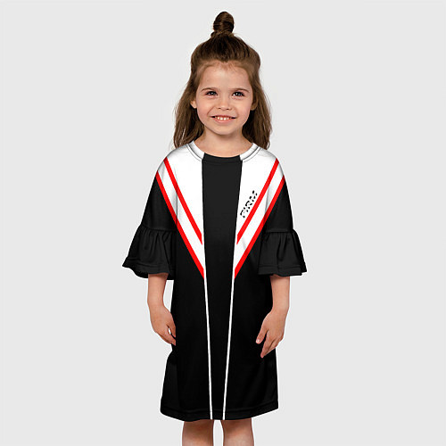 Детское платье FIRM черная с белым углом / 3D-принт – фото 3