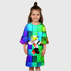 Платье клеш для девочки Minecraft - hero - video game, цвет: 3D-принт — фото 2