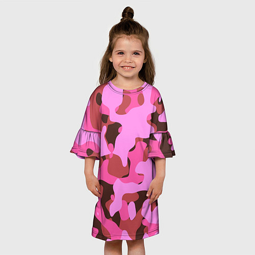 Детское платье Абстракция в розовых тонах / 3D-принт – фото 3