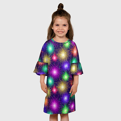 Детское платье Праздничный салют - фейерверк / 3D-принт – фото 3
