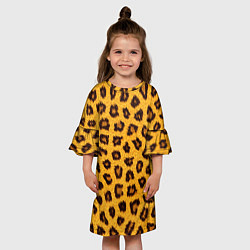 Платье клеш для девочки Текстура леопарда, цвет: 3D-принт — фото 2