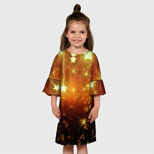 Детское платье Золотистае звёзды / 3D-принт – фото 3