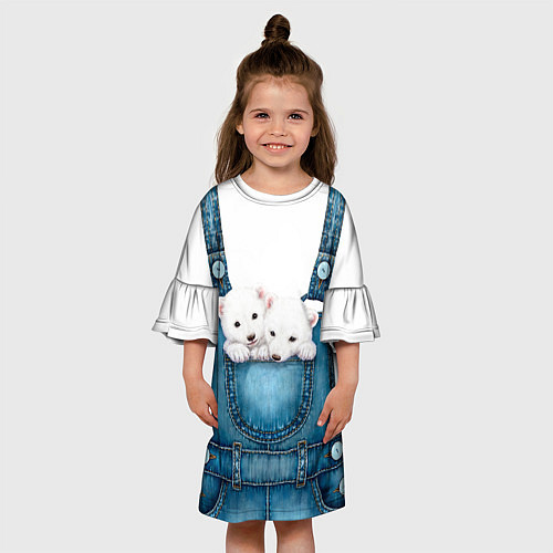 Детское платье Медвежата в кармашке / 3D-принт – фото 3