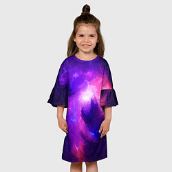 Платье клеш для девочки Бескрайнее космическое пространство, цвет: 3D-принт — фото 2