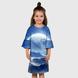 Платье клеш для девочки Mountains - fantasy planet, цвет: 3D-принт — фото 2