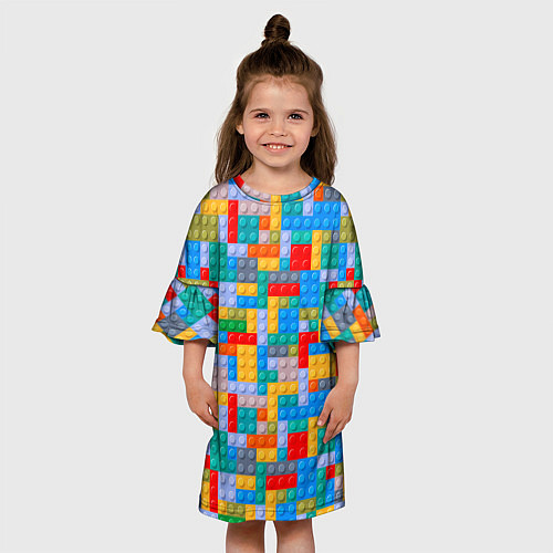 Детское платье Детский конструктор - текстура / 3D-принт – фото 3
