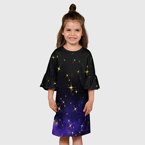 Детское платье Сияющие звёзды вселенной / 3D-принт – фото 3