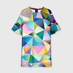 Платье клеш для девочки Полигональная текстура, цвет: 3D-принт