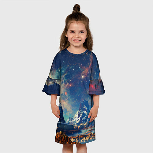 Детское платье Горы и бескрайний космос / 3D-принт – фото 3