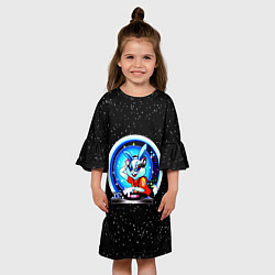 Платье клеш для девочки Кролик Ди-джей, цвет: 3D-принт — фото 2