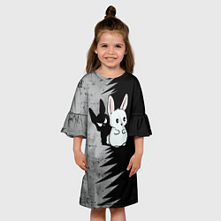 Платье клеш для девочки Теневой зайка, цвет: 3D-принт — фото 2