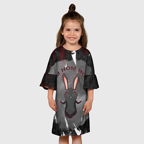 Детское платье Черный кролик ом ном ном / 3D-принт – фото 3