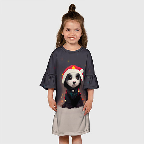 Детское платье Пёсель - панда в колпаке / 3D-принт – фото 3