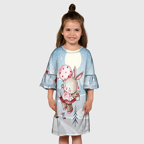 Детское платье Зайка с воздушным шариком / 3D-принт – фото 3