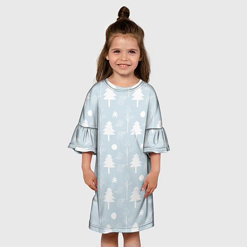 Детское платье Зимние ёлочки / 3D-принт – фото 3