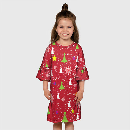 Детское платье Red new year / 3D-принт – фото 3