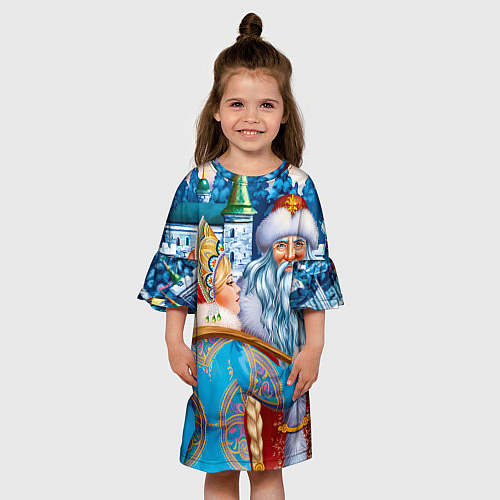 Детское платье Дед Мороз со Снегуркой / 3D-принт – фото 3