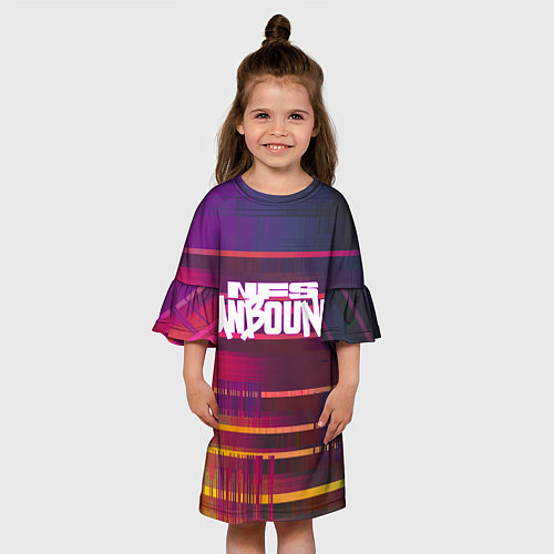 Детское платье NFS unbound пиксель полосы / 3D-принт – фото 3
