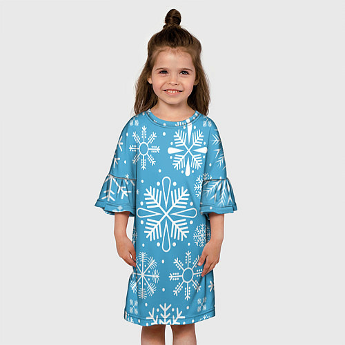 Детское платье Snow in blue / 3D-принт – фото 3
