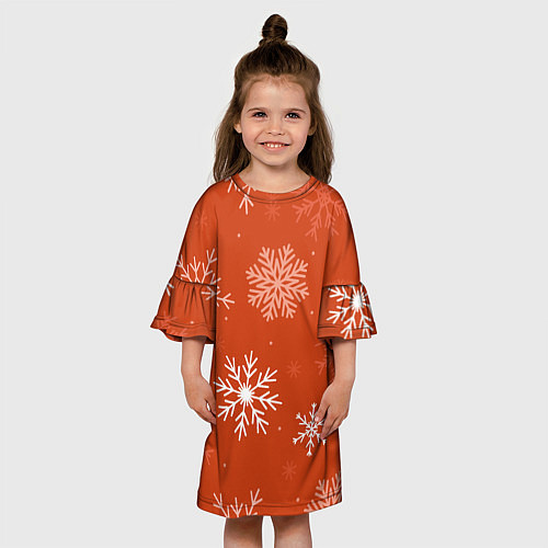 Детское платье Orange snow / 3D-принт – фото 3