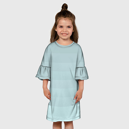 Детское платье Голубые горизонтальные полосы, градиент / 3D-принт – фото 3