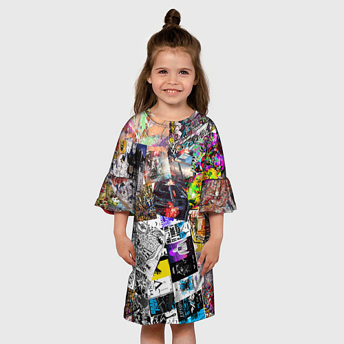Детское платье Очень пёстрый арт / 3D-принт – фото 3