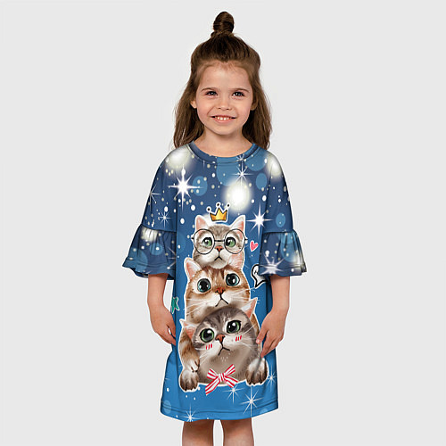 Детское платье Кошачье трио / 3D-принт – фото 3