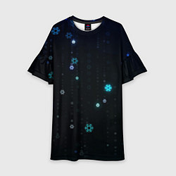 Платье клеш для девочки Снежиночки, цвет: 3D-принт