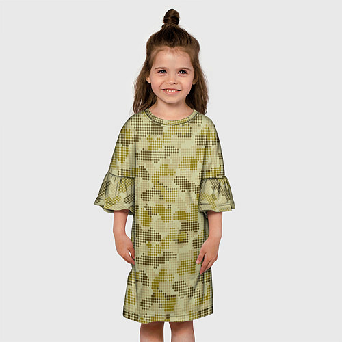 Детское платье Милитари точка круглая / 3D-принт – фото 3