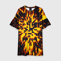 Платье клеш для девочки Неоновый взрыв - яркое свечение, цвет: 3D-принт