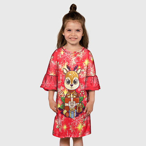 Детское платье Оленёнок с подарками / 3D-принт – фото 3