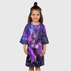 Платье клеш для девочки Ривен, цвет: 3D-принт — фото 2