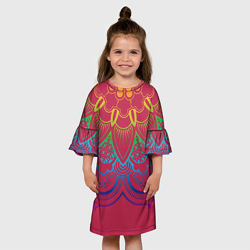 Детское платье Viva magenta mandala / 3D-принт – фото 3