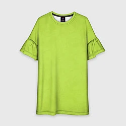 Платье клеш для девочки Текстурированный ярко зеленый салатовый, цвет: 3D-принт