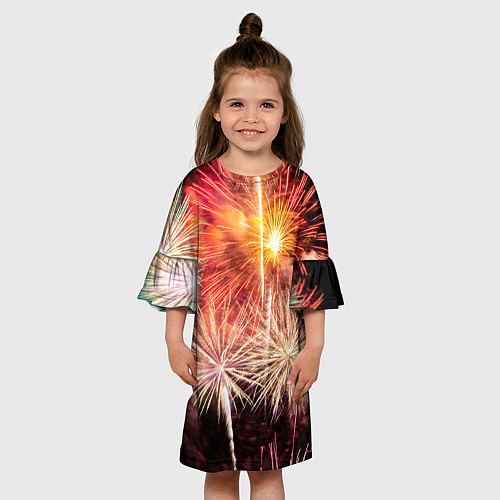 Детское платье Праздничный феерверк / 3D-принт – фото 3