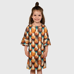 Платье клеш для девочки Боевое одеяние шамана, цвет: 3D-принт — фото 2