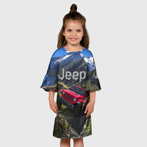 Детское платье Chrysler Jeep Wrangler Rubicon - горы / 3D-принт – фото 3