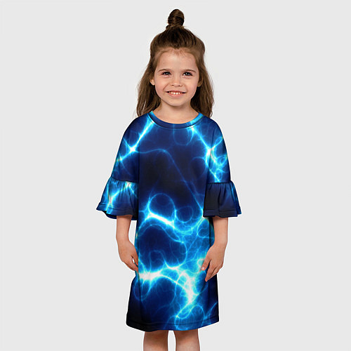Детское платье Молния грозовая - электрические разряды / 3D-принт – фото 3