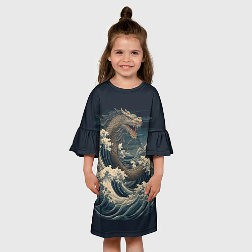 Детское платье Морской дракон в японском стиле / 3D-принт – фото 3