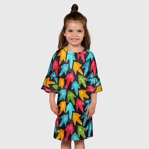 Детское платье Разноцветные стрелы / 3D-принт – фото 3