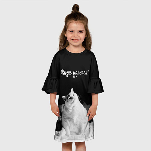 Детское платье Жирный кот - жизнь удалась / 3D-принт – фото 3