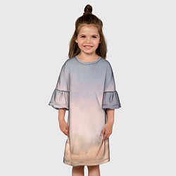 Платье клеш для девочки Мистические облака среди гор, цвет: 3D-принт — фото 2