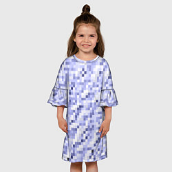Платье клеш для девочки Пиксельная абстракция из квадратов, цвет: 3D-принт — фото 2