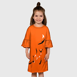 Платье клеш для девочки Рыжая лисица, цвет: 3D-принт — фото 2