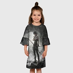 Платье клеш для девочки Лара Крофт, цвет: 3D-принт — фото 2